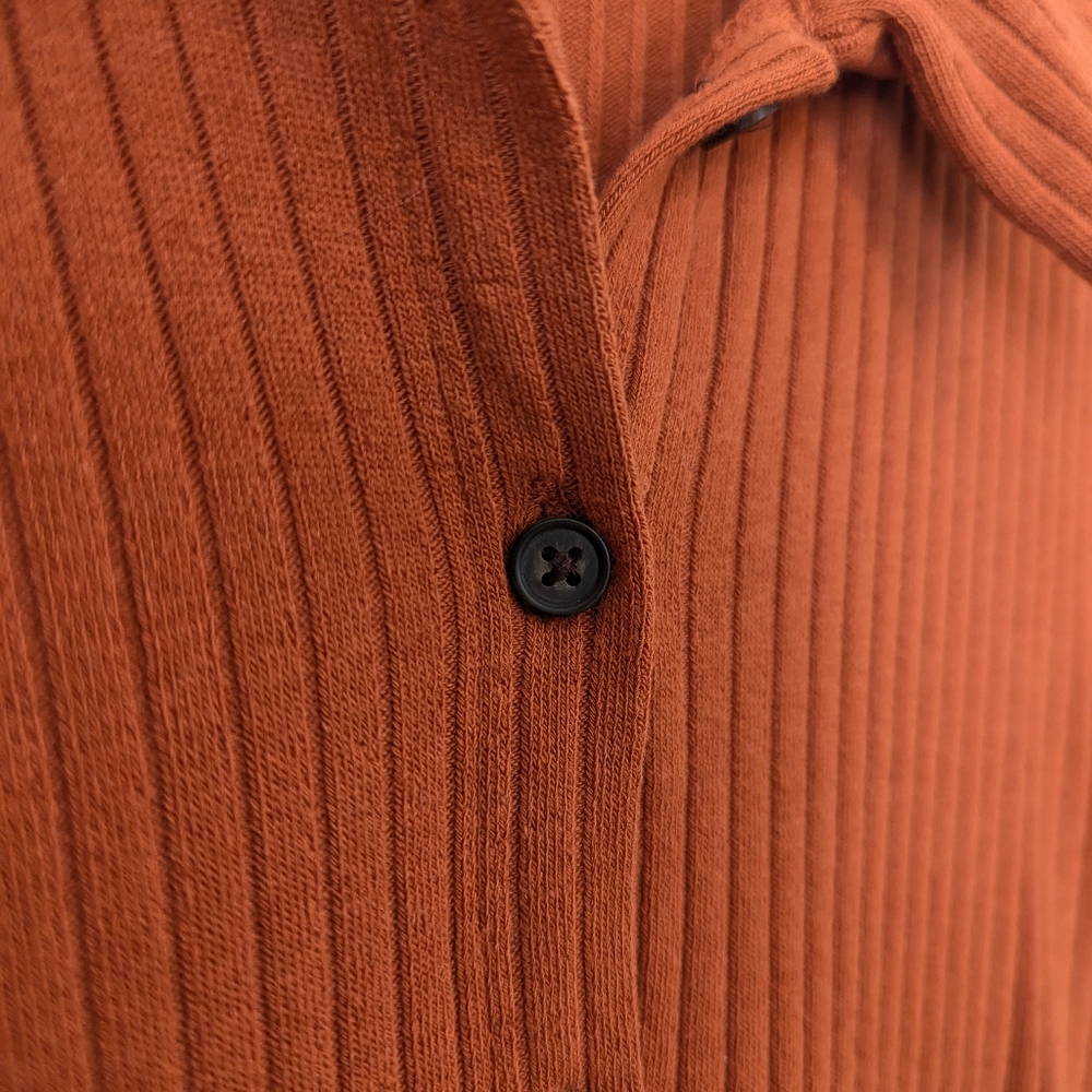 Madewell Rust Button-Up Ribbed Top - Picture 8 of 12